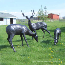 outdoor garden decoration metal crafts life size bronze deer statues